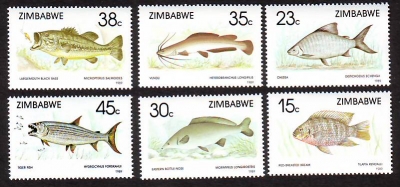 Simbabwe  1989  6 Werte  **  Flußfische