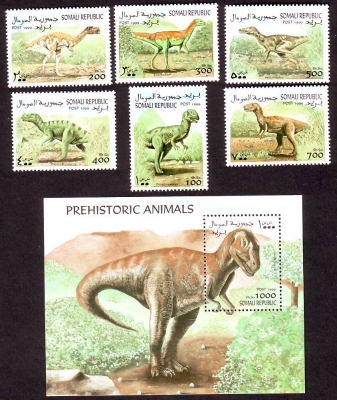Somalia / Puntland  1999  6 W. + 1 Bl.  **  Prähistorische Tiere
