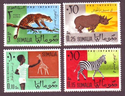 Somalia  1960  4 Werte  **  Zebra / Nashorn / Leopard