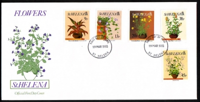 St. Helena  1993  5 Werte auf 1 FDC  Topfpflanzen