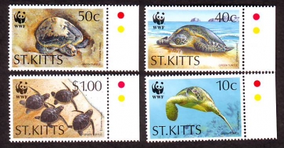 St. Kitts  1995  4 Werte  **  Suppenschildkröte  WWF