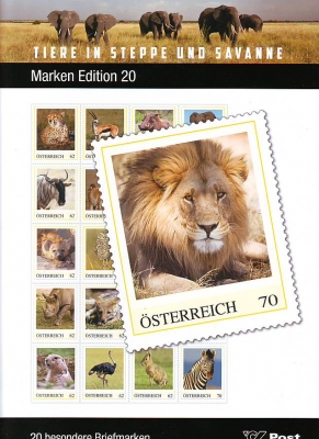 Österreich  2014  20 Werte  **  KLB / Mappe  Tiere der Steppe und Savanne